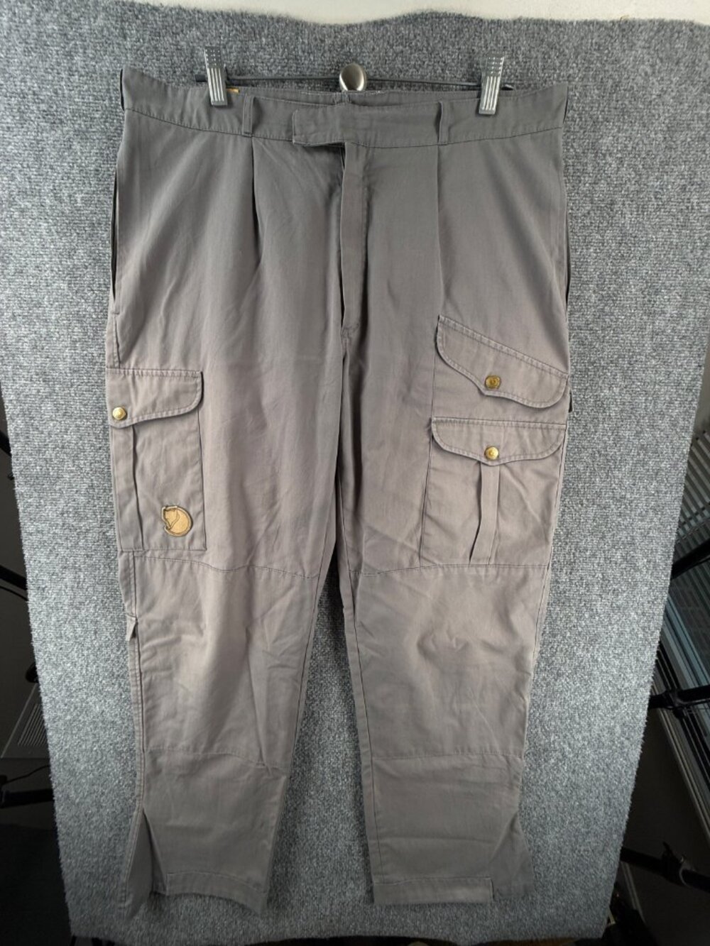Fjallraven Finland Made Gray Pants Trouser 52 Hiking Men Pleated ACTL 36X31.5